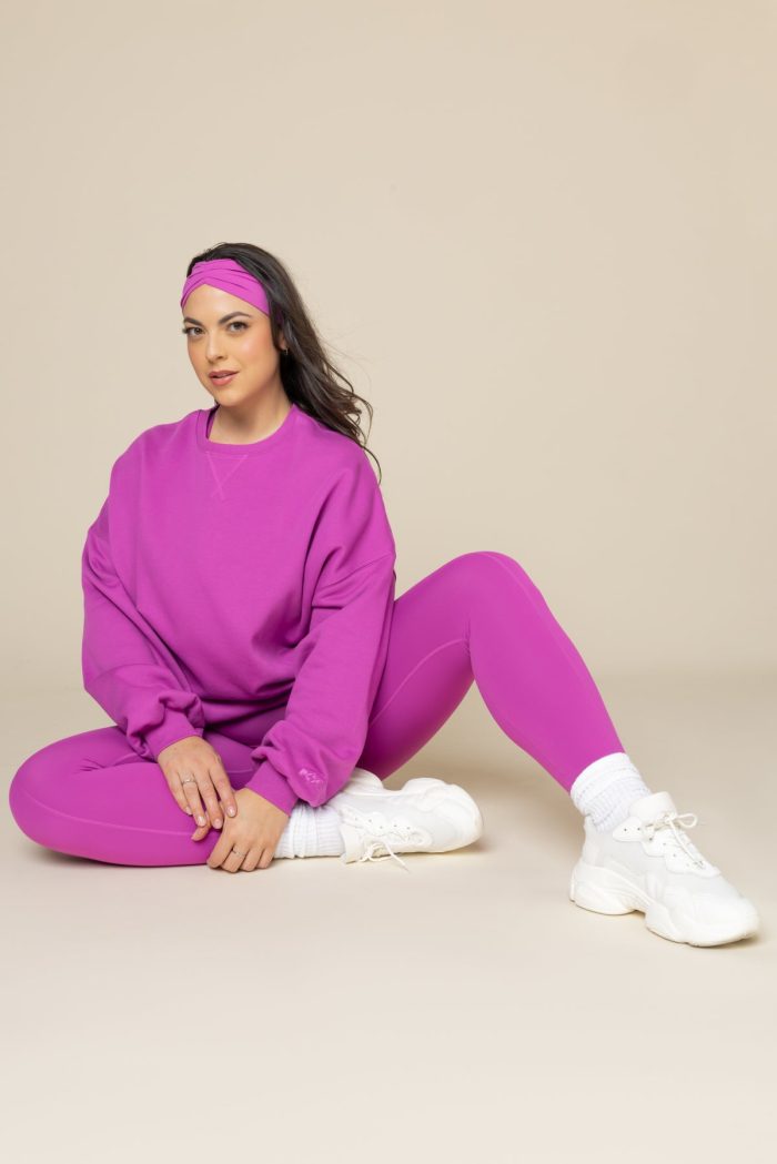 CloudCrewneckSweater Anti CamelToeCargoLegging RoyalOrchid 19132 Edit