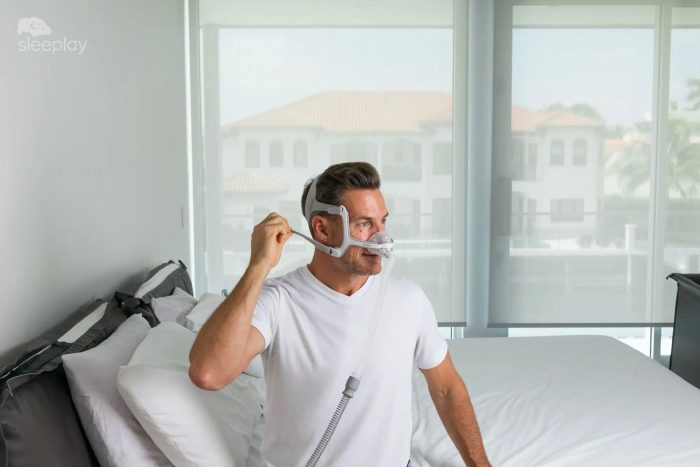Men adjusting AirFit N20 CPAP Mask