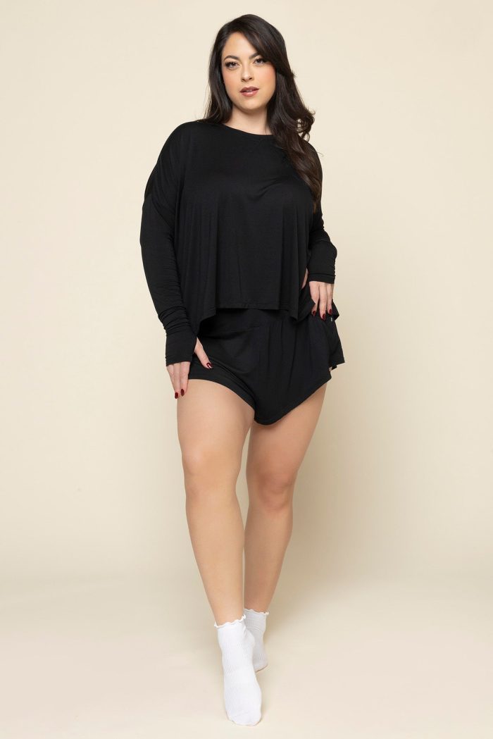 ThePerfectLongSleeveTop PerfectLoungeShorts Black 0668