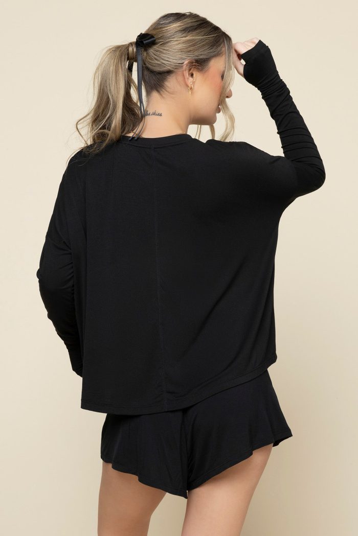 ThePerfectLongSleeveTop PerfectLoungeShorts Black 0844