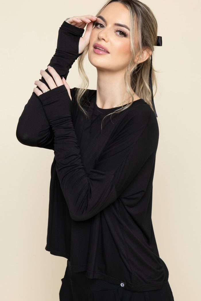 ThePerfectLongSleeveTop PerfectLoungeShorts Black 0860