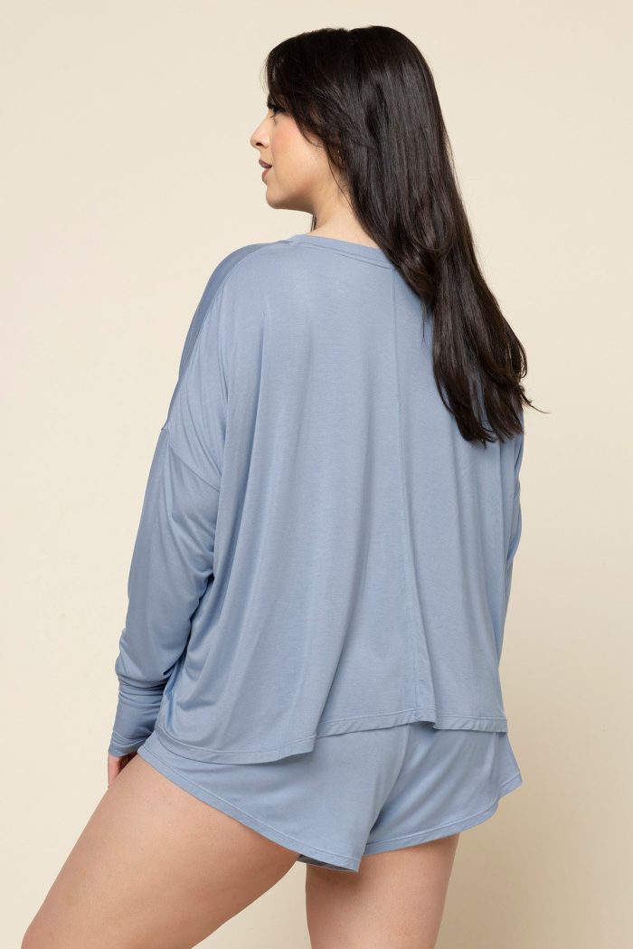 ThePerfectLongSleeveTop PerfectLoungeShorts DustyBlue 1124