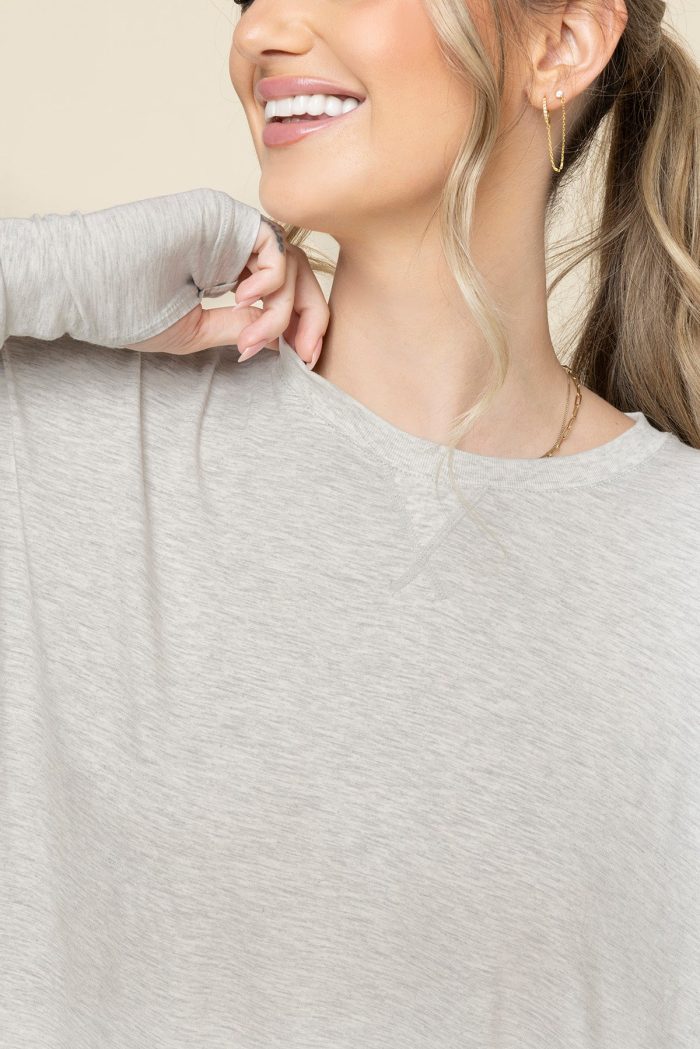 ThePerfectLongSleeveTop PerfectLoungeShorts HeatherGrey 0261